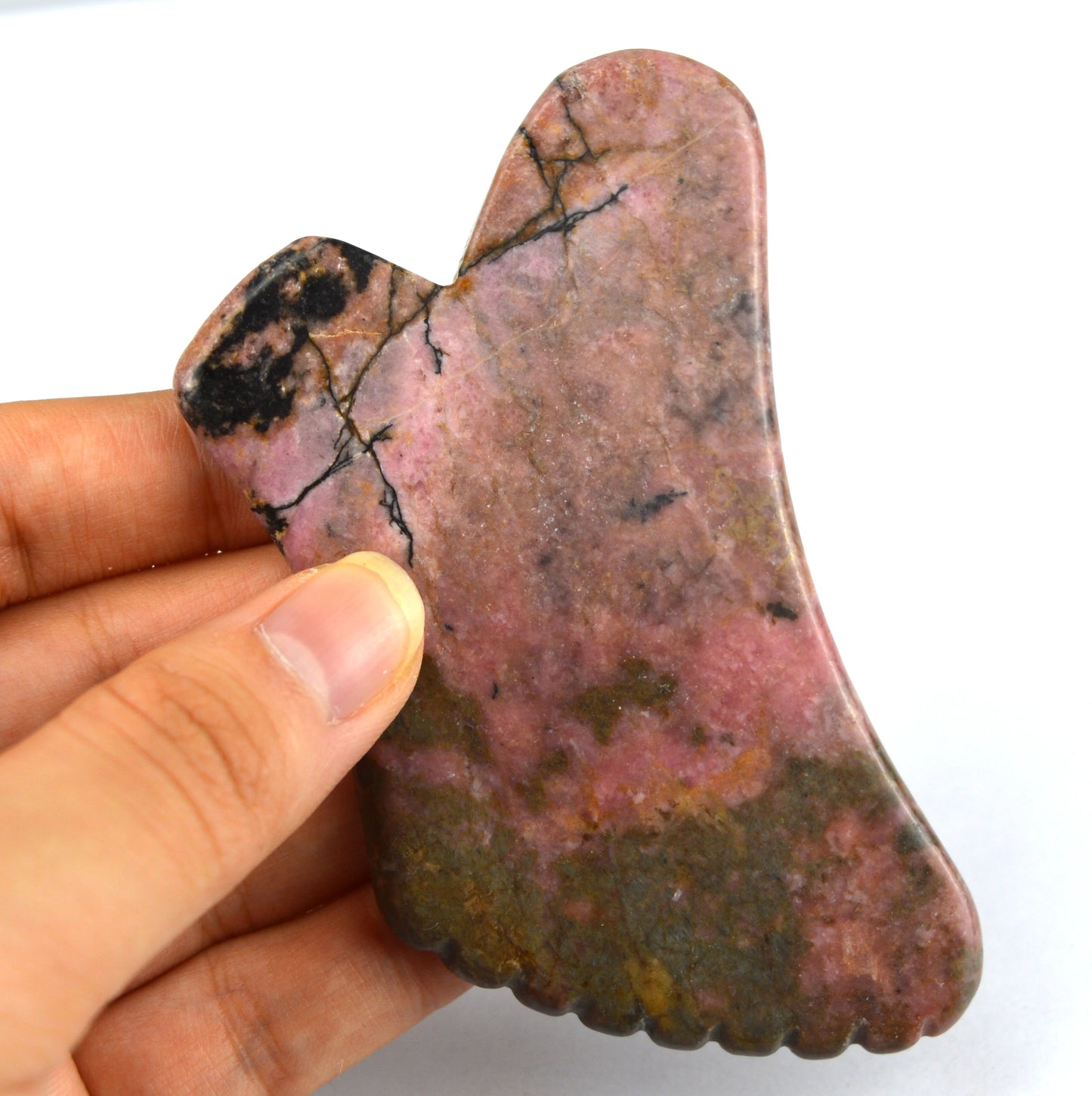 Natural Rhodonite jasper Gua Sha Tool Natural Tightening Skin Facial Beauty Body Guasha Massage Tool Skin Care Relax