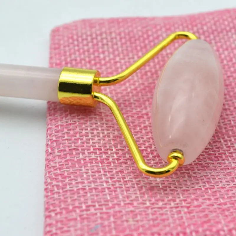 Handcrafted Luxury Rose Quartz Face Roller Beauty Massage Tool for Face and Body Relaxation
